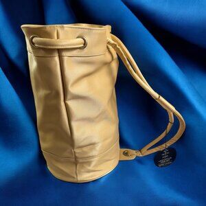 Lagerfeld Sun Moon Stars Bucket Tote Yellow/Gold Cinch Sac Nylon Vtg 90s RARE